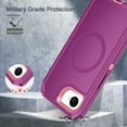 thumbnail image 4 of I-HONVA for iPhone 16e Magnetic Case,[Compatible with MagSafe] [with 2 X Screen Protector ] Shockproof Heavy Duty Protection Phone Cover for Apple iPhone 16e 2025 6.1 inch,Deep Purple/Pink, 4 of 8