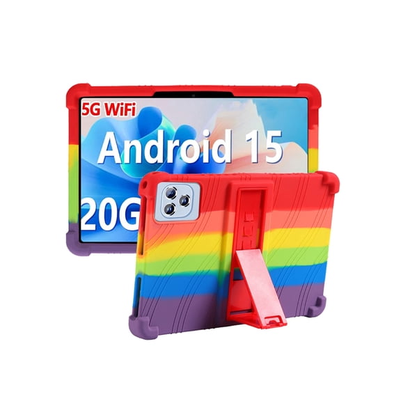 Silicone Case for VEAT00L L10/T10/F11 10.1 inch, Soft Flexible Shockproof Protective Tablet Cover, Anti-Scratch & Lightweight Slim Design-Rainbow