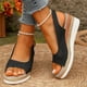 thumbnail image 2 of Bmisegm Women's Slope High Heel Sandals Fish Mouth Fashion Sandals Womens Sandals Summer Black 8.5, 2 of 9