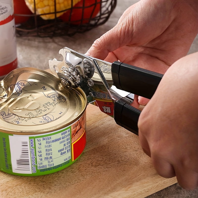 2pcs Stainless Steel Can Opener, 3-in-1 Multi-Function Manual Can Opener, Home Kitchen Can Opener, Safe Labor-Saving Multi-Purpose Bottle Opener