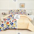 thumbnail image 4 of Floral Printed Queen Comforter Set with Sheets Lightweight Piece Bed in A Bag Comforter Set Vintage Yellow and Grey Flower Pattern Farmhouse Bedding Set, 4 of 8