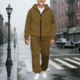 thumbnail image 2 of Tracksuit Athletic Sweatsuits Sets 2 Piece Long Sleeve Zip Up Sweatshirt Sweatpants Warm Fall Winter Clothes Boy Sets 8-9 Years, 2 of 6