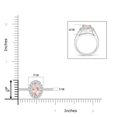 thumbnail image 4 of ANGARA Natural Classic Oval 1.1 ct Morganite Halo Ring with Diamond Accents in 14K White Gold for Women | Birthday, Anniversary, Jewelry Gift for Women | Natural Morganite Ring, 4 of 11