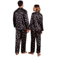 thumbnail image 3 of Ekouaer Couples Matching Pajamas Silk Long Sleeve Sleepwear Satin Soft Button Down Loungewear Pjs Set, 3 of 6