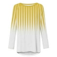 thumbnail image 4 of CLOISE Shirts for Women Fall Cute Striped Blouses Crew Neck Long Sleeve Raglan Tees Tunic Color Block Tops Elegant Clothes Yellow S, 4 of 5