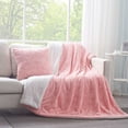 thumbnail image 3 of DaDa Bedding Rosey Pastel Blossom Pink Faux Fur Euro Throw Pillow Cover (171752), 3 of 3