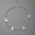 thumbnail image 1 of Collar de mariposa con dijes de Tocona para mujer, nuevo y moderno collar de accesorios de joyería ajustables de aleación de metal de color plateado 19943 --- Código de producto 43993, 1 of 5