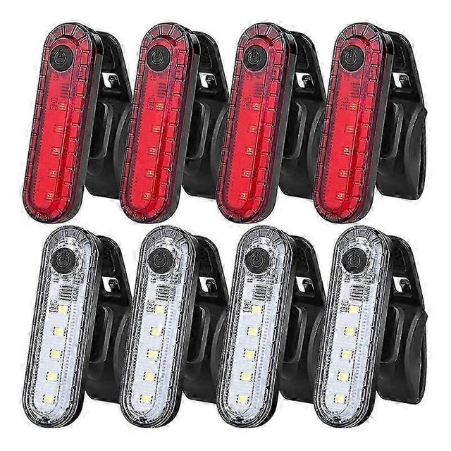 8Pack USB Rechargeable LED Bike Tail Light,Front Headlight and Rear Bicycle Light for Road Bike Cycl