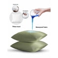 thumbnail image 6 of Outdoor Pillows Waterproof, Dark Sage Green Ombre Throw Pillows with Inserts Included, Modern Abstract Aesthetics Indoor Outdoor Decorative Lumbar Pillow for Bed/Couch/Patio 16"x16", 1Pcs, 6 of 8