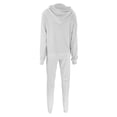 thumbnail image 5 of Gibobby Sudaderas de Forro Polar y Pantalones Mono con capucha de otoño e invierno de color sólido para mujer con bolsillos, mangas largas y cintura elástica(Blanco,G), 5 of 5