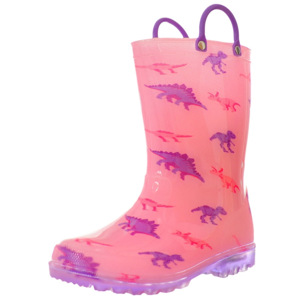 Lilly Lilly Girls' LightUp Rubber Rain Boots (Sizes 5 10) pink