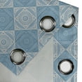 thumbnail image 3 of Ambesonne Geometric Grommet Curtain Single Panel, Egyptian Form, 50"x60", Teal and Pale Yellow, 3 of 5