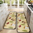 thumbnail image 4 of Kitchen Rugs Sets Of 2,Colorful Mushroom Berry Leaf Beige Pattern Anti Fatigue Kitchen Mat Rugs Non Slip Washable,Decorative Kitchen Floor Mats for Kitchen,Sink,Laundry,17"x47"+17"x47", 4 of 5