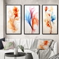 thumbnail image 1 of Designart "Modern Floral Watercolor in Orange Hues" Abstract Liquid Ink Framed Wall Art Set Of 3 - Orange Modern Frame Canvas Set For Living Room Decor, 1 of 6