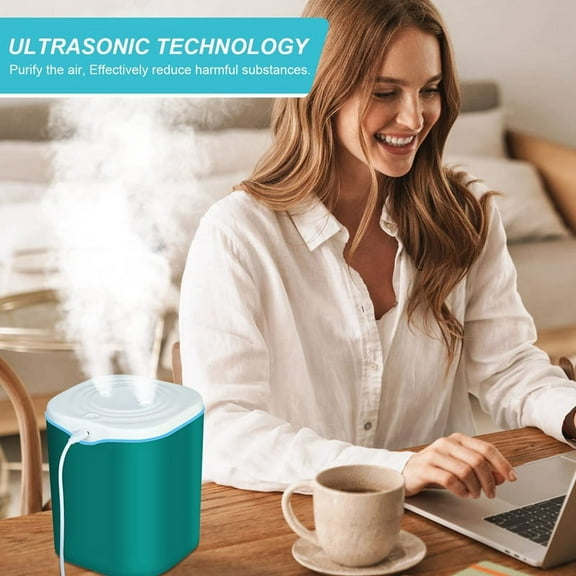 Humidifiers for Bedroom, 2.2L Cool Mist Humidifiers for Bedroom, USB Portable Desk Humidifier, Quiet Ultrasonic,White