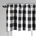thumbnail image 3 of 2X Valances for Kitchen Farmhouse Check Plaid Valances for Window Treatment Decor (Black and White), 3 of 8