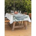 thumbnail image 2 of Outdoor Tablecloth with Umbrella Hole and Zipper, Blue Pumpkins Thanksgiving Rectangle Table Cloth 52x70 Inch Waterproof Tablecloth, Fall Green Eucalyptus Pinecones Picnic Table Cover for Patio, 2 of 7