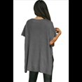thumbnail image 3 of Suéter Holgado de Corta con Hombros Caídos para Mujer, Gris, Talla M, 3 of 9