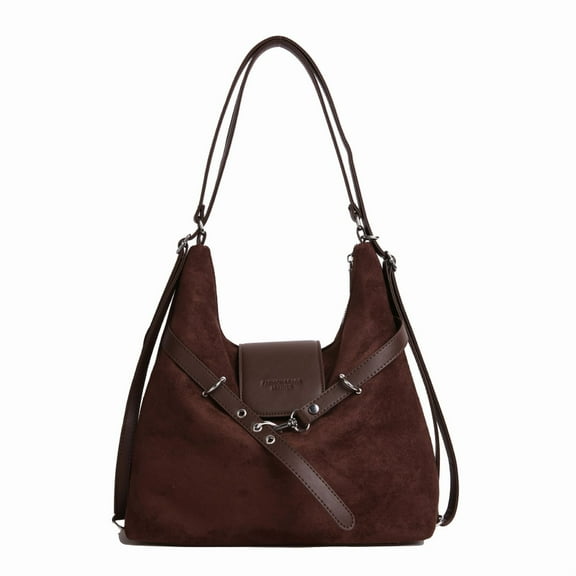 Cross Body Bag for Women, Women Faux Suede Tassel Handbag Adjustable Strap For Work Travel (Coffee)