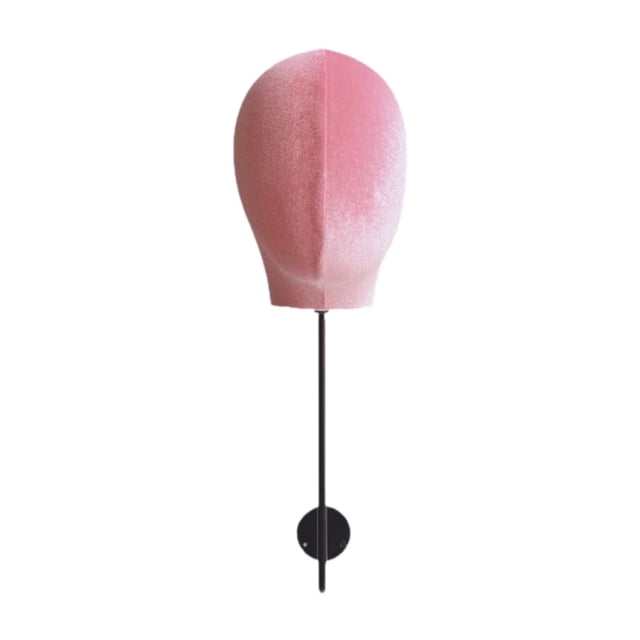 Soporte decorativo de pared para pelucas, maniquí de cabeza de peluca, soporte para pelucas de salón de belleza. Rosa