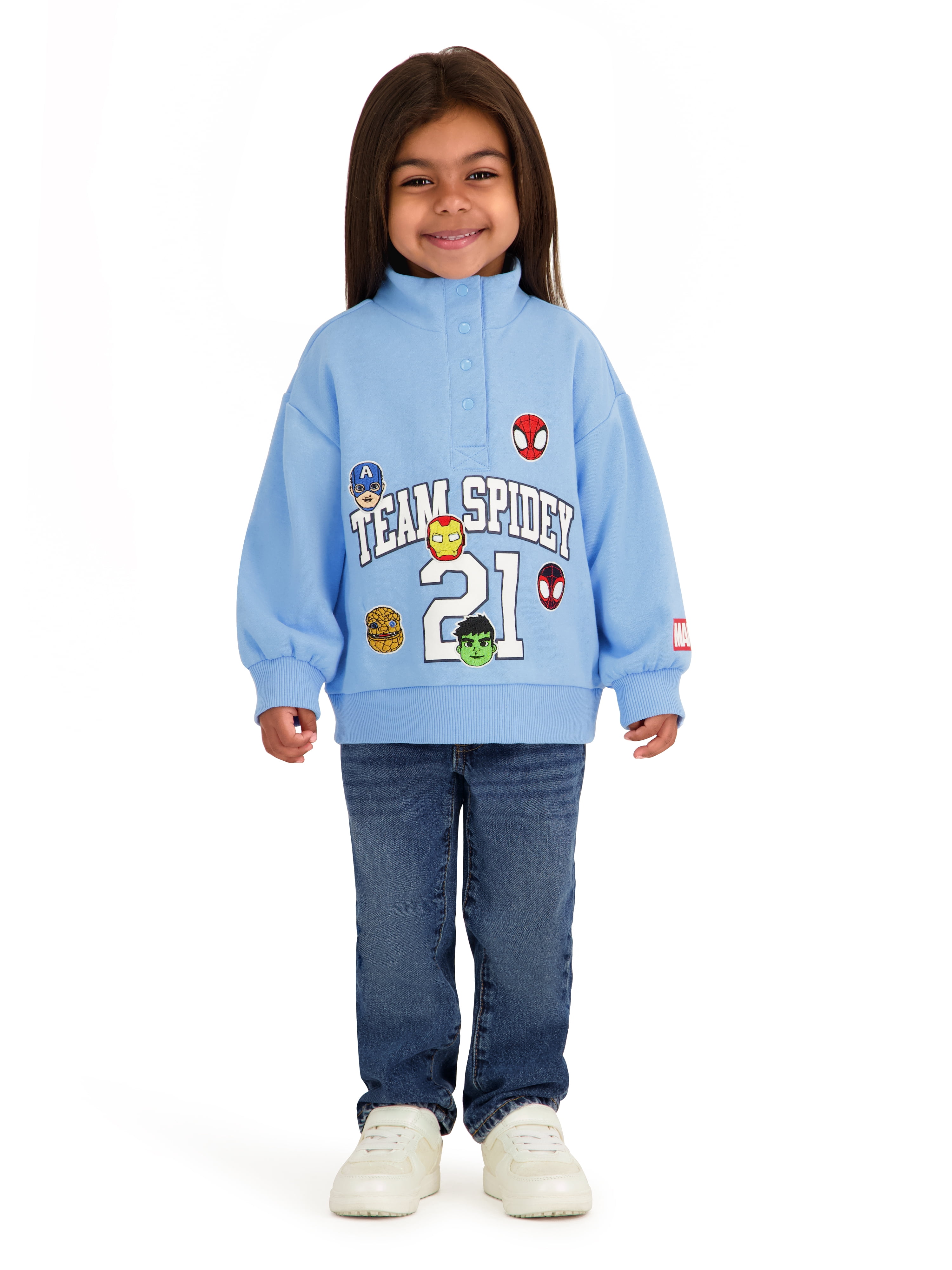 Spidey and Friends Toddler Girl Quarter Snap Pullover, Sizes 12 Months-5T