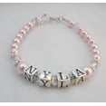 thumbnail image 2 of Baby Girl Gift Name Bracelet Sterling silver first birthday personalized pearls infant jewelry children (BPNP), 2 of 5
