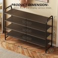 thumbnail image 3 of Shoe Rack 4 Tier Long Storage Organizer Wide Metal Shoe Shelf for Closet Entryway Black, 3 of 6