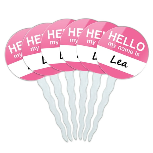 Lea Hello My Name Is Cupcake Picks Toppers Set Of 6 Walmart Com Walmart Com