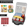 thumbnail image 5 of Gray and Black Checkered Pattern Insulated Lunch Bag Teens,Lunch Box for Men Women for Work,Picnic or Travel,10.2x9.5x4.3 Inches,8 Can Capacity, 5 of 6