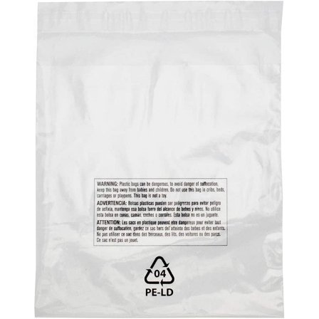16" x 24" x 1.5 mil Clear Plastic Resealable Suffocation Warning Bags with Lip & Tape and 18pt Print in 3 Languages (Case of 500)