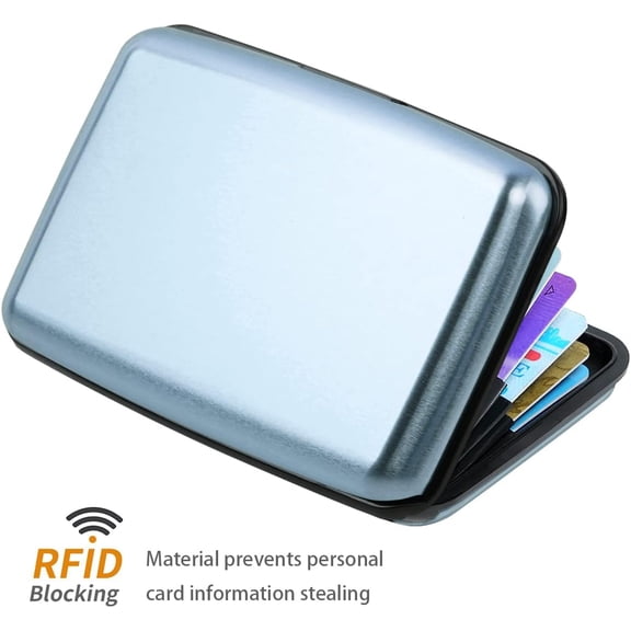 RFID Blocking Credit Card Holder,Mini Aluminum Slim Hard Card Holders Metal Wallet for Men or Women