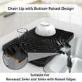 thumbnail image 3 of Silicone Dish Drying Mat for Kitchen Counter with Built-in Drain, Compact Drainer Mat for Kitchen RV Campers Travel, Fast Self-Draining Slope, Non-Slip, Multiple Use 17.7 x 11.8 Inch(Grey), 3 of 7
