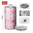 thumbnail image 4 of 20oz Coffee Tumblers Pioneer Flower Floral Print Pattern Stainless Steel Vacuum Insulated Travel Tumbler Coffee Cups Mug with Lid and Straw with Cleaning Brush for Cold & Hot Drinks, 4 of 5