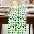 thumbnail image 3 of Table Runners 70 Inches Long Dress Scarves, St Patricks Day Farmhouse Coffee/Dining/Kitchen Table Decor, Holiday Table Runner, Spring Country Green Black Shamrock 13x70 Inch, 3 of 9