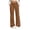 Brown, variant on Womens Spring Fall Solid High Waist Straight Leg Trousers - Work Commuter Brown S
