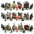 thumbnail image 1 of EASTIN Village de Noël 12,2” Maisons de Village en Résine Éclairées par LED Ensemble de 10, 1 of 7