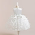 thumbnail image 5 of Girls Tutu-Dresses Size 2-8 Toddlers Kids Cute Sleeveless Crewneck Solid A-Line High Waisted Bowknot Layered Flower Girl Prom Dress, 5 of 8