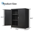 thumbnail image 2 of Metal Storage Cabinet, Locking Storage Cabinet with Adjustable Shelves, 36.2" H Steel Cabinet for Garage, Home, Office, Utility Room-Black, 2 of 6