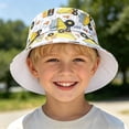 thumbnail image 2 of Oiyii Infant Boys Water‑Repellent Wide‑Brim Bucket Hats Machinery Printed Camping Sun Hats, Light Gray, 2 of 5