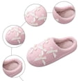 thumbnail image 7 of Cute Bow Slippers for Women Casual Cotton Fuzzy Memory Foam House Slipper Indoor Outdoor Home Slip on Winter Slides Shoes Pink Size 6.5, 7 of 7