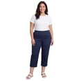 thumbnail image 5 of (2 pack) Turtle Bay New York Women's Elastic Waist Pull On Stretch Twill Capri with side pockets (Plus Sizes), 5 of 12