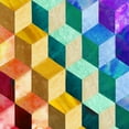 thumbnail image 2 of Nan 12x12 Black Ornate Wood Framed with Double Matting Museum Art Print Titled - Rainbow Blocks, 2 of 4