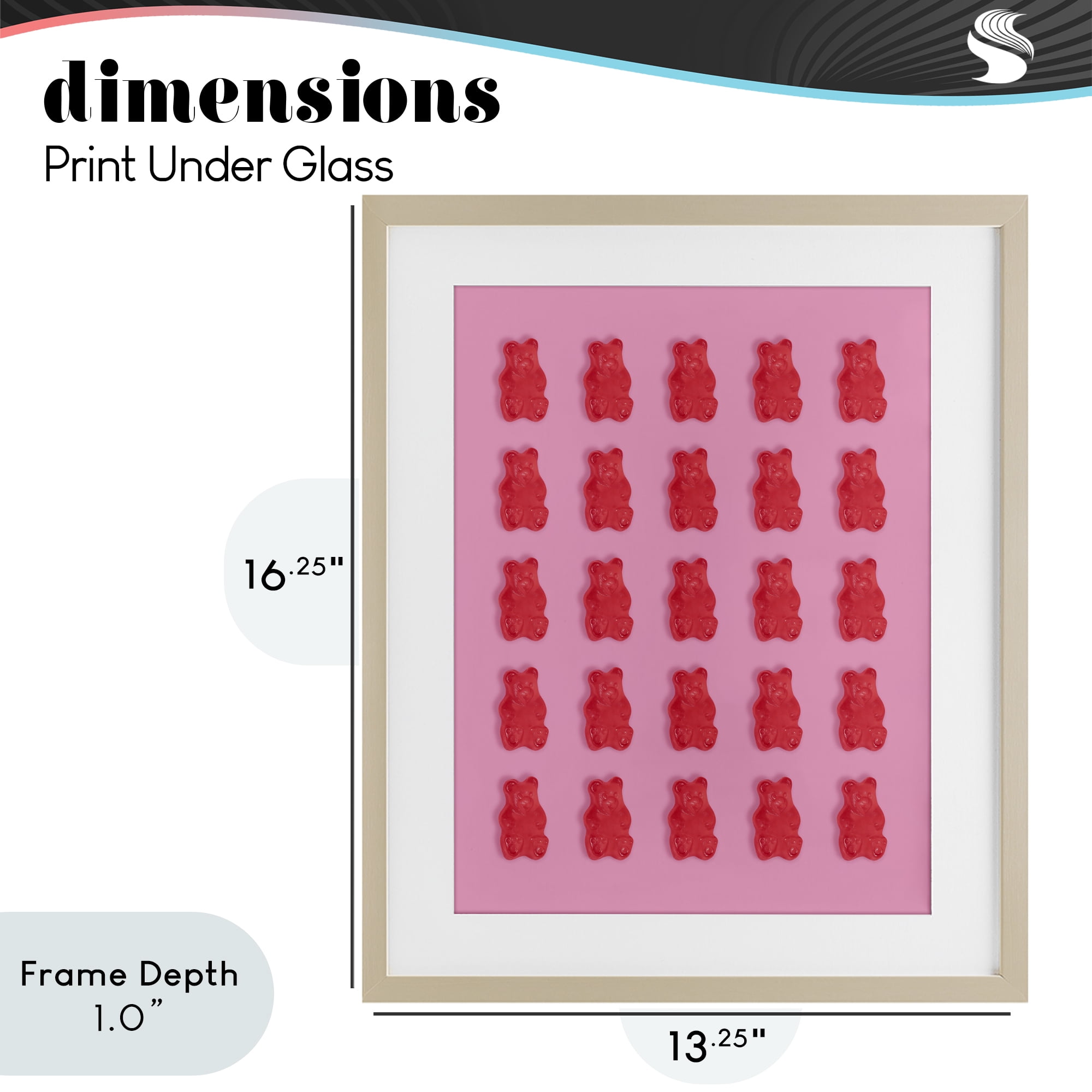 Stupell Industries Red Gummy Bears on Pink Birch Framed Print Under Glass, design by LISH Creative