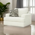 thumbnail image 5 of Benjara Henly 51 Inch Accent Chair, 1 Pillow, Oversized Loose Seat, White Polyester, 5 of 6