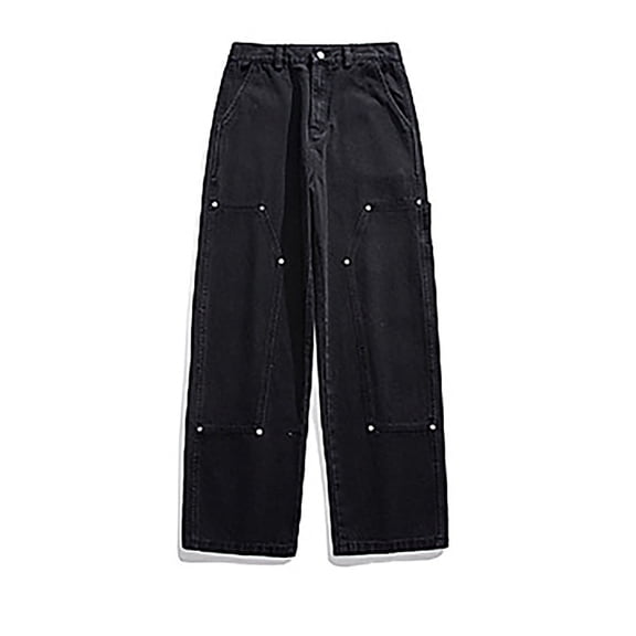 Mens Jeans For Men Washed Print Holes Jeans Men's Splice Casual Trousers Regular Fit Jeans