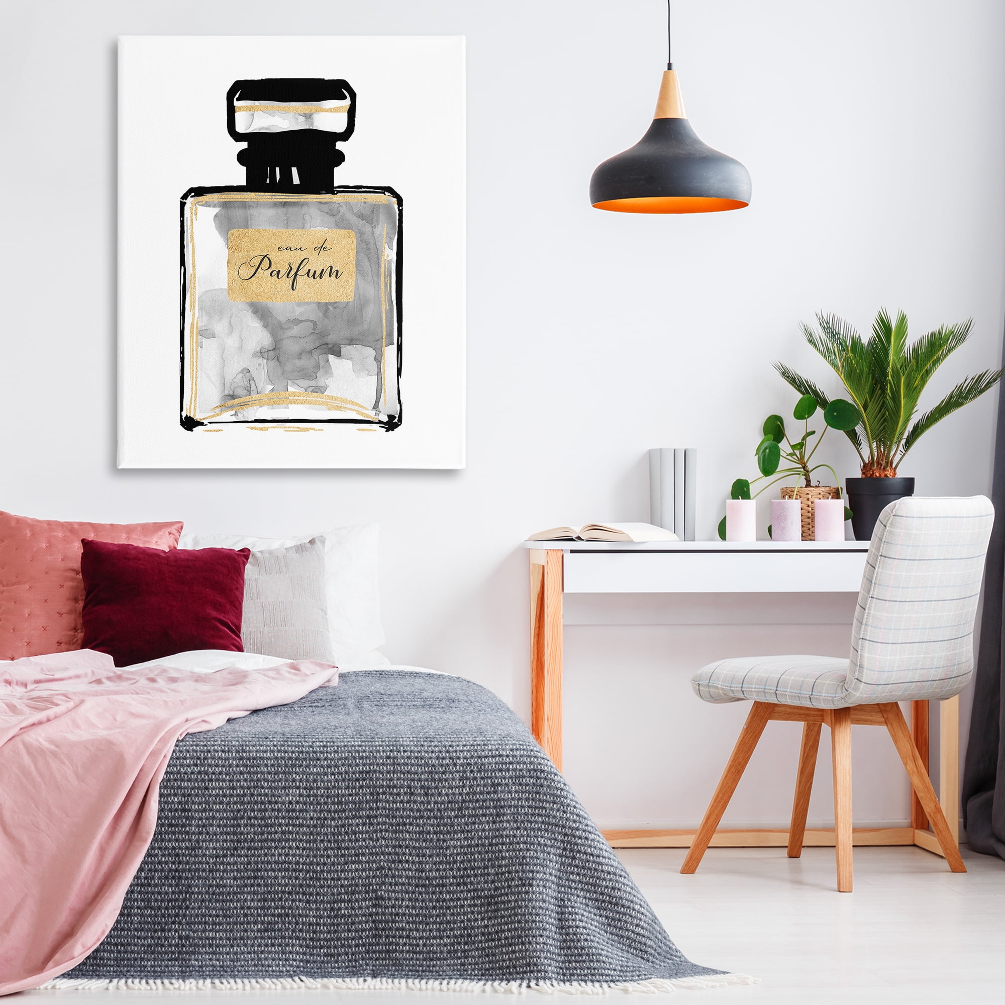 Stupell Industries Black French Perfume Beauty & Fashion Painting Gallery Wrapped Canvas Art Print Wall Art, 36 x 48