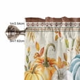 thumbnail image 5 of Kitchen Valances for Window, Orange Pumpkin Maple Leaf Fall Thanksgiving Light Filtering Rod Pocket Valance Curtain, Boho Stripe Vintage Stamp &nbsp;Short Curtains Window Topper for Bedroom 54x18in, 5 of 7