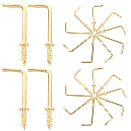 

50 Pcs Right Angle Screw Hook Picture Hangers L Shaped Hooks Metal Screws for Hanging Picture L Shaped Nail Hangers