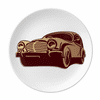 Deep Red Classic Cars Outline Pattern Plate Decorative Porcelain Salver Tableware Dinner Dish