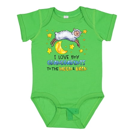 

Inktastic I Love My Grandparents to the Moon and Back Cute Sheep Gift Baby Boy or Baby Girl Bodysuit